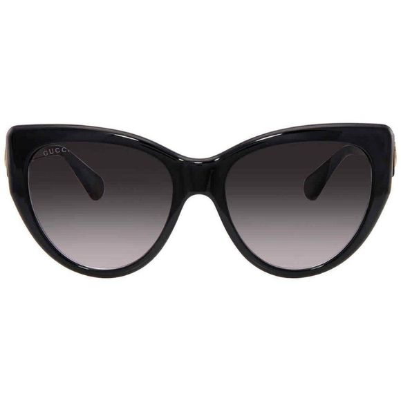 NEW Gucci Grey and Black Cat Eye Women's Sunglasses - Picture 2 of 5